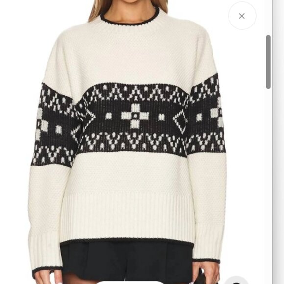 Women's Pistola  Large Wool Chunky Lenni Sweater in Black and White - Picture 1 of 8
